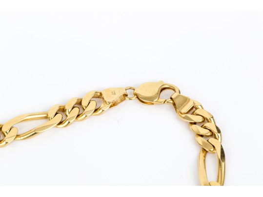 14k Yellow Gold Very Heavy Figaro Link Opera Length Necklace, 94.5 Gross Dwt.