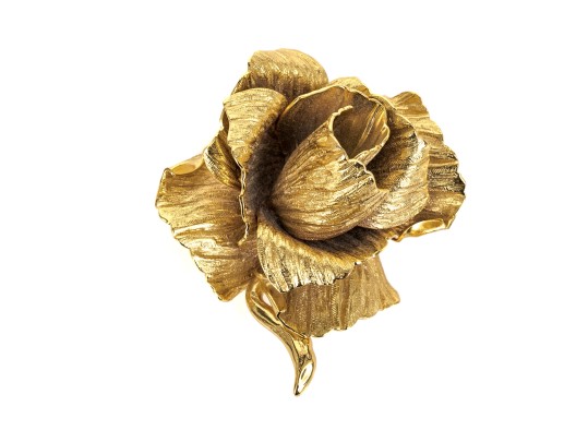 Christian Dior Fabulous Vintage Chunky Rose Motif Brooch