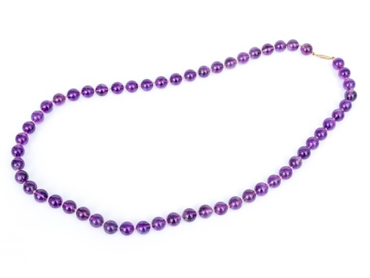 Collection Of Chic Matinee Length Stone Bead Necklaces, Including Amethyst, Aventurine Quartz
