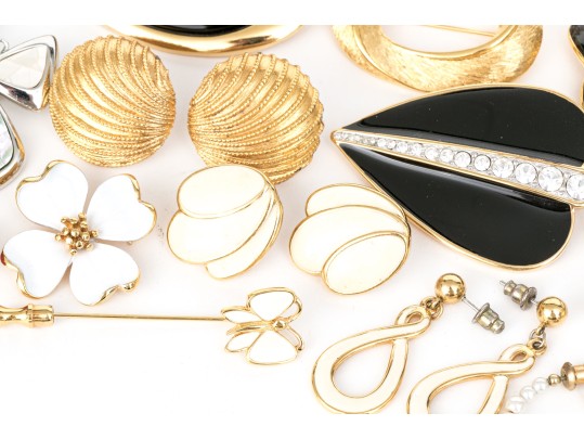 Collection Of Vintage Signed Costume Brooches Including Coro, Napier, Trifari, Monet