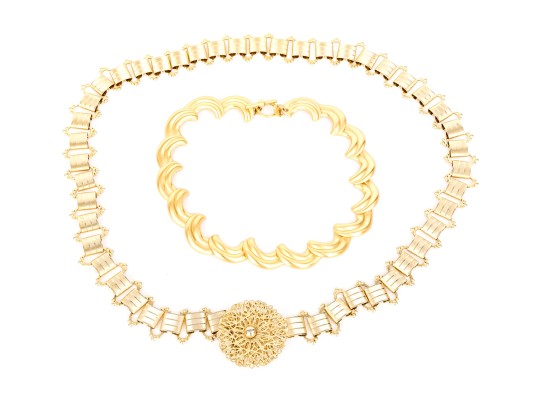 Collection Of Vintage Assorted Gold Tone Fashion Jewelry Pieces, Including Napier