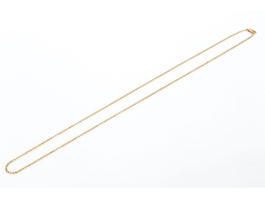 14k Yellow Gold Classic Rope Link Matinee Length Chain Necklace