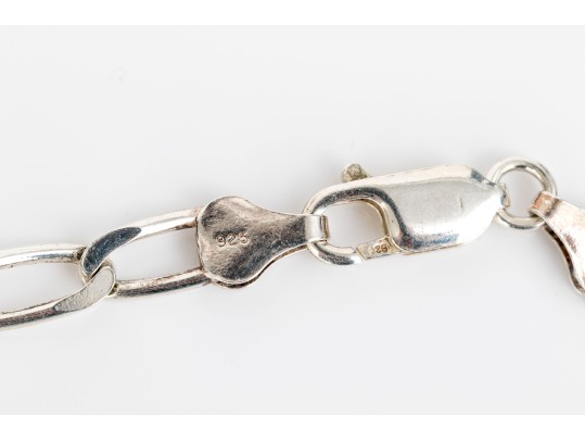 Collection Of Matching Sterling Silver Oval Link Necklaces, And Bracelet