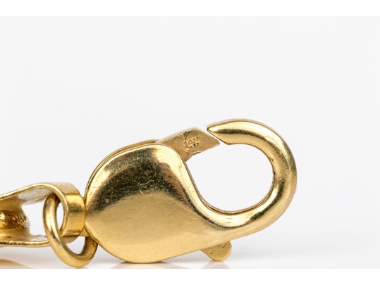 14k Yellow Gold Very Heavy Figaro Link Opera Length Necklace, 94.5 Gross Dwt.