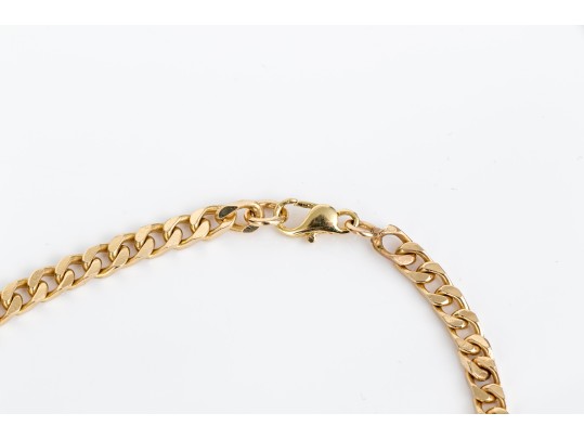 14k Yellow Gold Handsome Heavy Curb Link Chain
