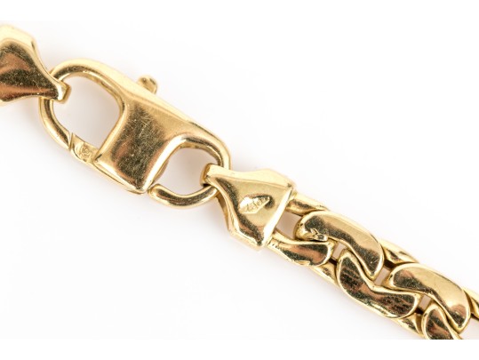 18k Yellow Gold Striking Contemporary Graduated Link Chain, 18
