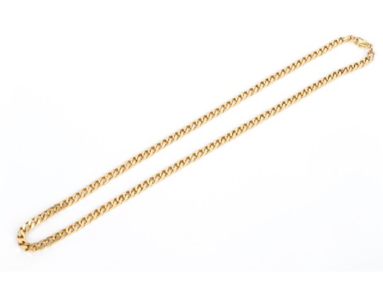 14k Yellow Gold Handsome Heavy Curb Link Chain