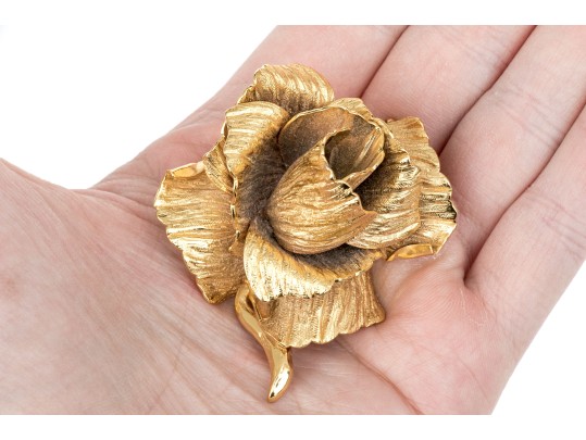 Christian Dior Fabulous Vintage Chunky Rose Motif Brooch