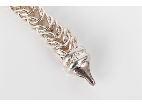 Sterling Silver Fabulous Graduated Interlocking Ring Necklace