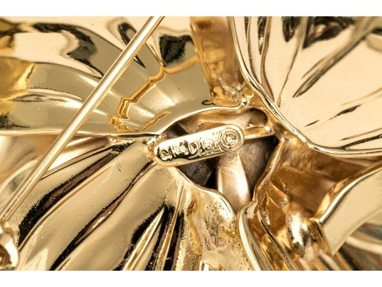 Christian Dior Fabulous Vintage Chunky Rose Motif Brooch