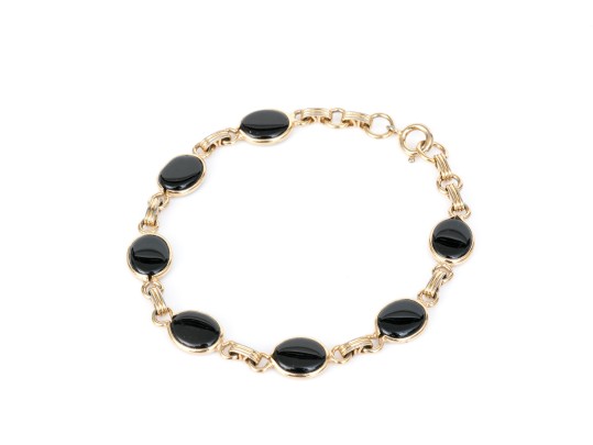 Fun Collection Of Multi Color Goldstone Glass And Black Onyx Gold Filled Jewelry Pieces