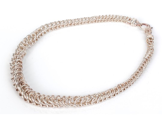 Sterling Silver Fabulous Graduated Interlocking Ring Necklace