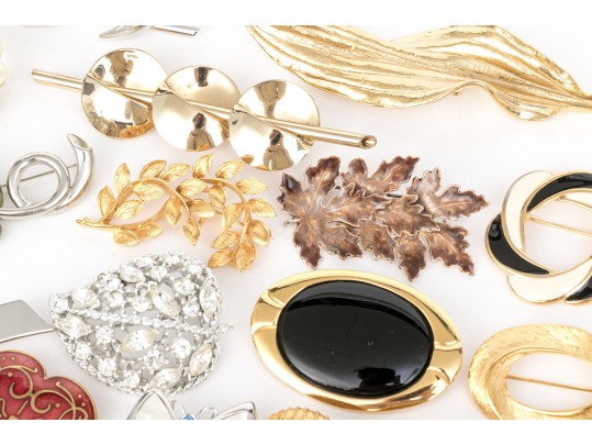 Collection Of Vintage Signed Costume Brooches Including Coro, Napier, Trifari, Monet
