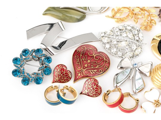 Collection Of Vintage Signed Costume Brooches Including Coro, Napier, Trifari, Monet