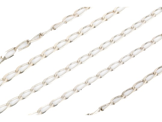 Collection Of Matching Sterling Silver Oval Link Necklaces, And Bracelet