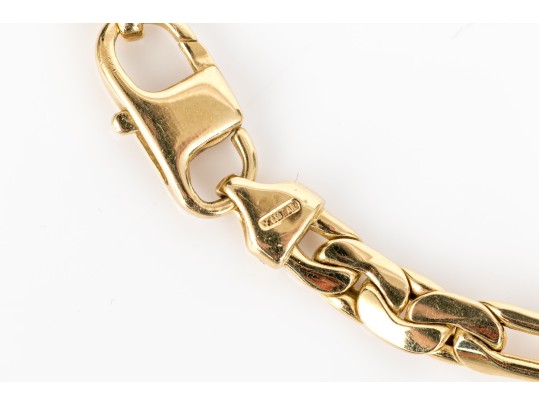 18k Yellow Gold Striking Contemporary Graduated Link Chain, 18
