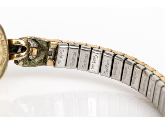 Hamilton Vintage 14k Yellow Gold Cased Watch With Steel Stretch Speidel Bracelet