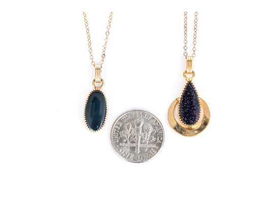 Fun Collection Of Multi Color Goldstone Glass And Black Onyx Gold Filled Jewelry Pieces