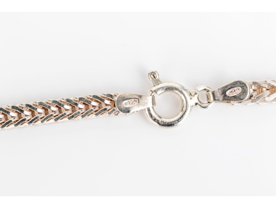 Collection Of Assorted Foxtail, Box And Rope Chain Necklaces, Varying Lengths