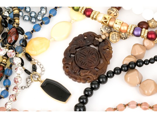Large Collection Of Vintage Assorted Costume And Fashion Beads, Including Glass