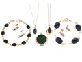 Fun Collection Of Multi Color Goldstone Glass And Black Onyx Gold Filled Jewelry Pieces