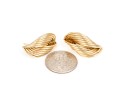 10k Yellow Gold Vintage Ribbed Folded Earrings