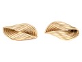 10k Yellow Gold Vintage Ribbed Folded Earrings