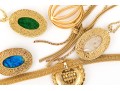 Collection Of Vintage Assorted Gold Tone Fashion Jewelry Pieces, Including Napier