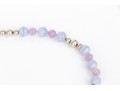Lovely Sterling Silver, Blue Lace Agate And Amethyst Opera Length Bead Necklace