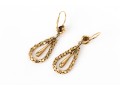 18k Yellow Gold Fun Long Open Pear Shaped Pendant Earrings