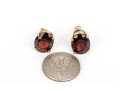 14k Yellow Gold Classic Oval Garnet Stud Earrings, App. 6.84 TCW
