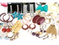 Large Collection Of Vintage Fashion Earrings, Assorted Styles 