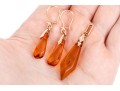583 Rose Gold Striking Amber Pendant Earrings And Complementary Pendant