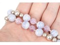 Lovely Sterling Silver, Blue Lace Agate And Amethyst Opera Length Bead Necklace