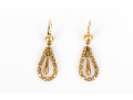 18k Yellow Gold Fun Long Open Pear Shaped Pendant Earrings