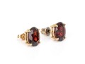 14k Yellow Gold Classic Oval Garnet Stud Earrings, App. 6.84 TCW