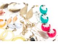 Large Collection Of Vintage Fashion Earrings, Assorted Styles 