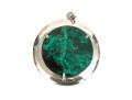 Sterling Silver Impactful Large Green Malachite Circle Pendant