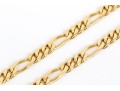14k Yellow Gold Very Heavy Figaro Link Opera Length Necklace, 94.5 Gross Dwt.