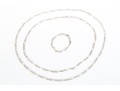 Collection Of Matching Sterling Silver Figaro Link Necklaces, And Bracelet