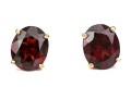 14k Yellow Gold Classic Oval Garnet Stud Earrings, App. 6.84 TCW