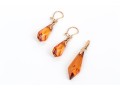 583 Rose Gold Striking Amber Pendant Earrings And Complementary Pendant