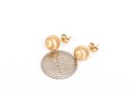 14k Yellow Gold Classic Brushed 7.75 Mm Ball Stud Earrings
