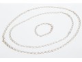Collection Of Matching Sterling Silver Oval Link Necklaces, And Bracelet