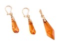 583 Rose Gold Striking Amber Pendant Earrings And Complementary Pendant
