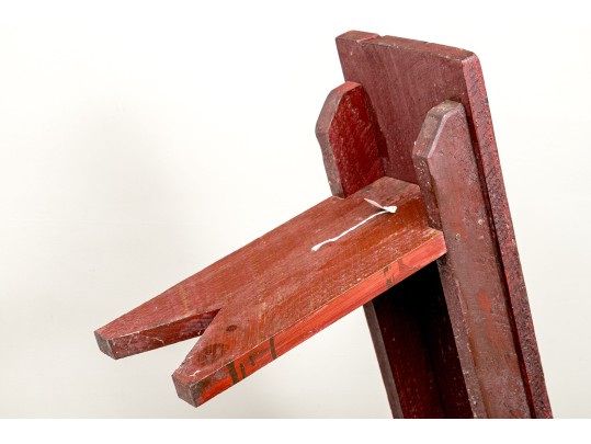 Vintage American Folk Art Paint Finished Bucket Bench