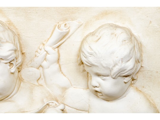 Fiberglass Neoclassical Wall Hanging, Four Cherubs