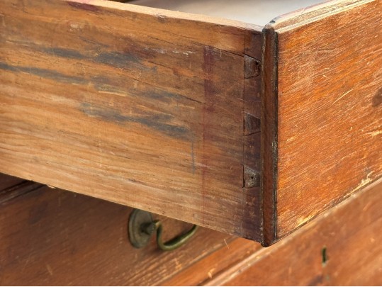Antique American Cherry Finished Pine Chest, 1790-1820