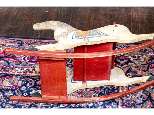 Adorable Antique American Children's Double Rocking Horse, Ca 1890-1920