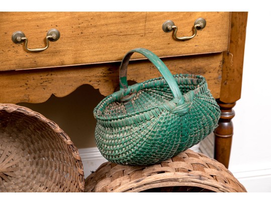 Collection Of Seven Antique American Woven Baskets